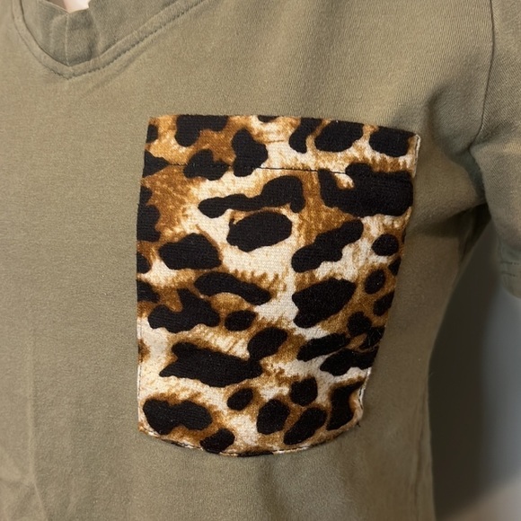 Women's Summer Short Sleeves V Neck T Shirt with Leopard/Sequin Print Po… - Picture 7 of 9